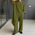 INCERUN Men's Sets Solid Color Loose Long Sleeve Irregular T Shirt Pants Two Piece Streetwear Casual - View 3 | SAMAG