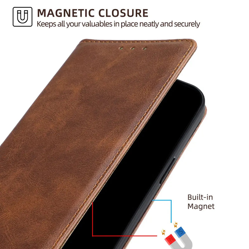 Business Magnetic Flip Card Stand Leather Wallet Case for Motorola Edge 50S 50 Pro Moto edge 50 Neo 50 Fusion 5G Cover Funda