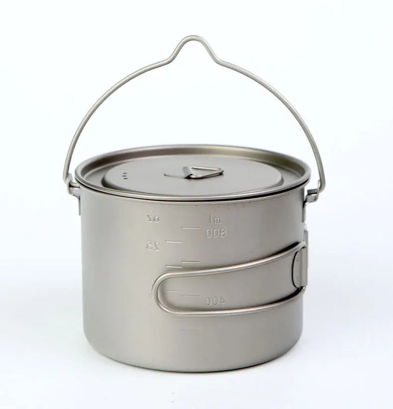Outdoor Picnic Titanium Cooking Pot 750ml 900ml Hanging - View 6 | SAMAG