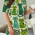 Little Cat in a Crown' Printed Long T-Shirt Short-Sleeved | SAMAG