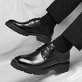 10cm Height Increasing Cowhide Men's Shoes, Fashionable, Casual, Business Office Thick Soled Men's Formal Shoes