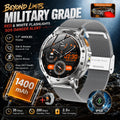 2026 New Military TANK 1400mAh Battery Smart Watch IP68 Waterproof LED Flashlight Heart Rate Sports tracker SOS Smart Watch Men