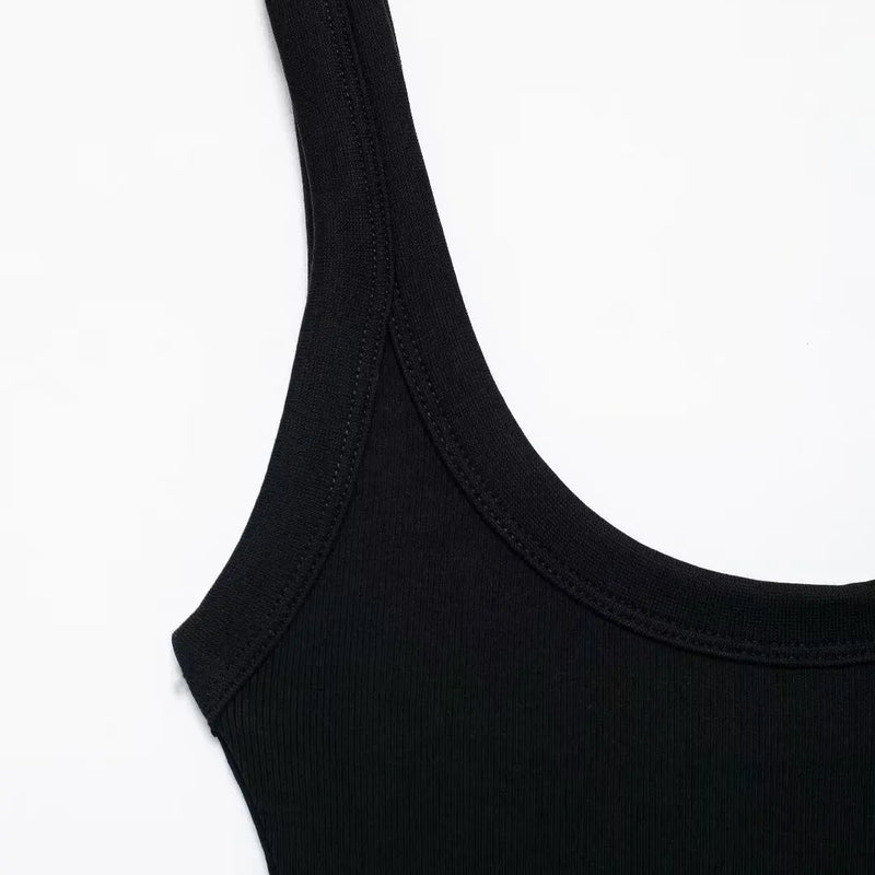 Women's Skinny Ribbed Bodysuits O Neck Straps Snap-Button Sexy Fashion Female Playsuits Comfortable Stretchy Clothing