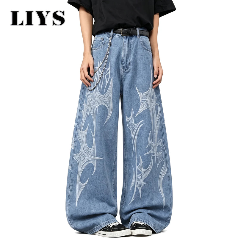 LIYS Men's Casual Spiral Graffiti Print Hip Hop Oversized | SAMAG