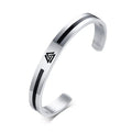 Men Bangle, Enemal Viking Logo Cuff Bracelet For Gentleman, Stainless Steel Minimalist - Visuel 8 | SAMAG