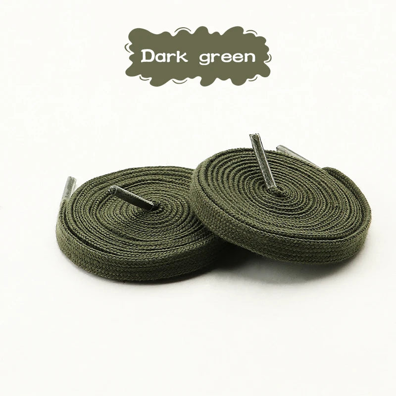 Classic Solid-Color Flat Laces Premium Cotton Casual Shoelaces Sneaker Shoelace Shoe accessories 1Pair