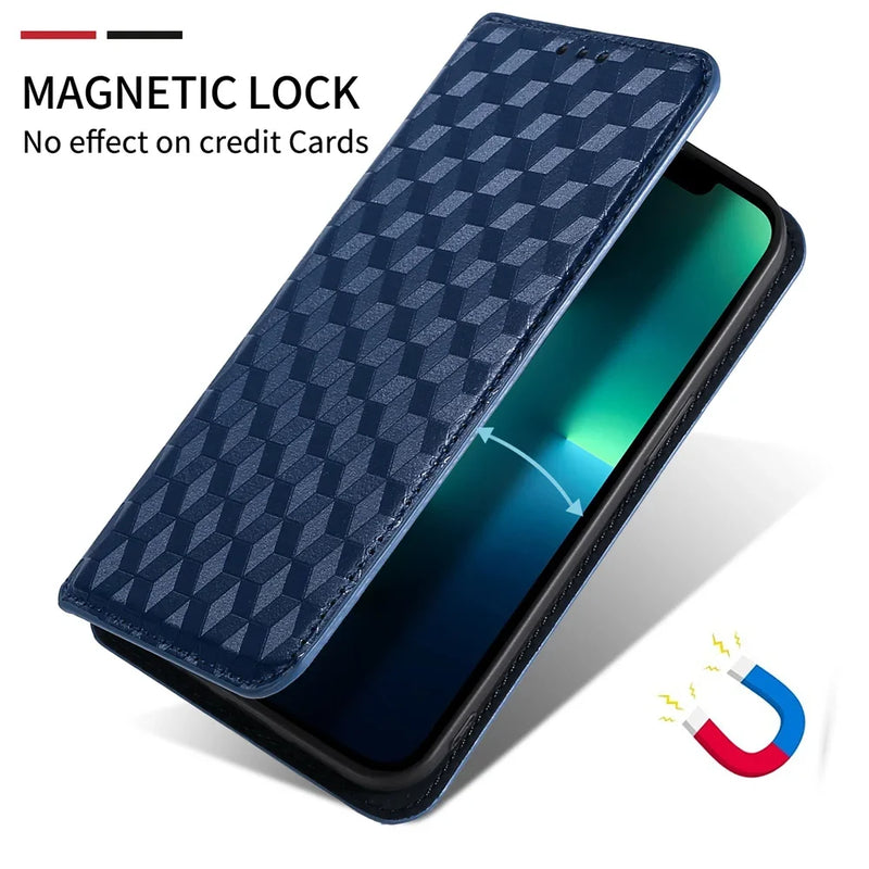 Magnetic Wallet Leather Case for Samsung Galaxy S25 Ultra S24 Plus S23 A06 A16 A26 A36 A56 A17 Flip Stand Card Solt Bag Cover
