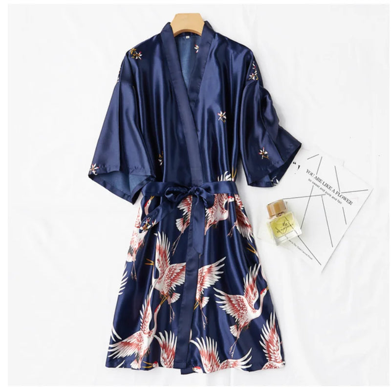 Sexy Nightwear Gown Set Women Pyjama V-Neck Pajamas Silky | SAMAG