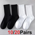 10/20/30Pairs Pure Cotton Men's High Socks Classic Black | SAMAG