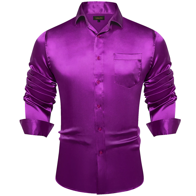 Solid Satin Shirts for Men Sage Green Black Yellow Red | SAMAG