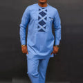 African Traditional Dress Men's Suit Long Sleeve Ethnic Style Printed Patchwork Shirt Casual Pants 2 Piece - View 12 | SAMAG