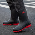 High tube rain shoes for men  high tube rain 2025 boots  autumn and winter cotton car wash work rubber shoes