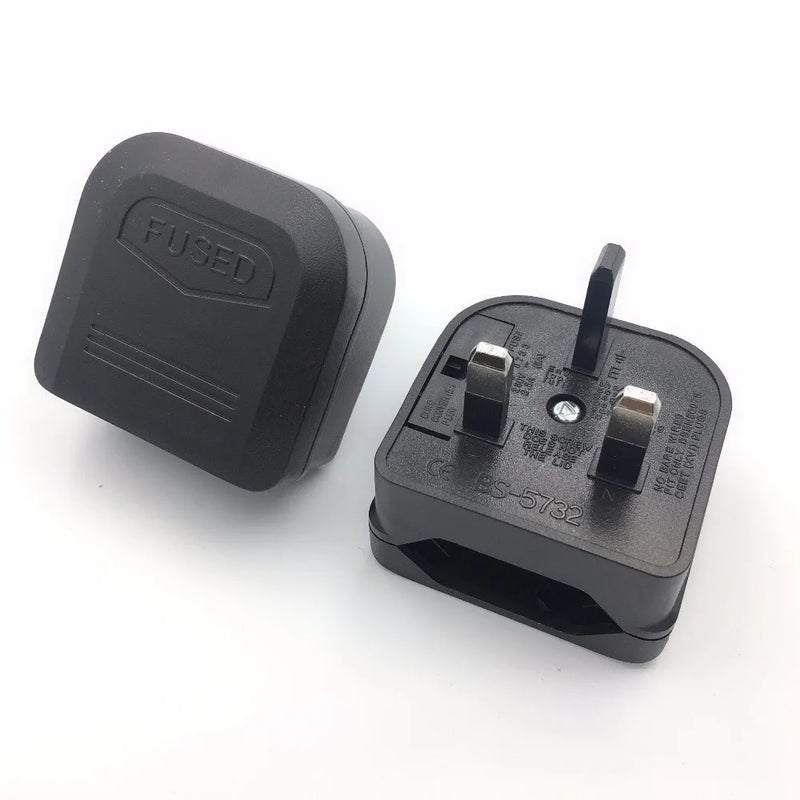 European 2pin Plug To UK 3pin Plug Adapter With 5A Fuse UK British Electrical Travel Adapter Converter Socket Power Cord Outlet