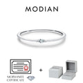 MODIAN Simple Moissanite Stackable Rings 925 Sterling Sliver Dazzling Thin Finger Rings For Women Daily Fine Jewelry