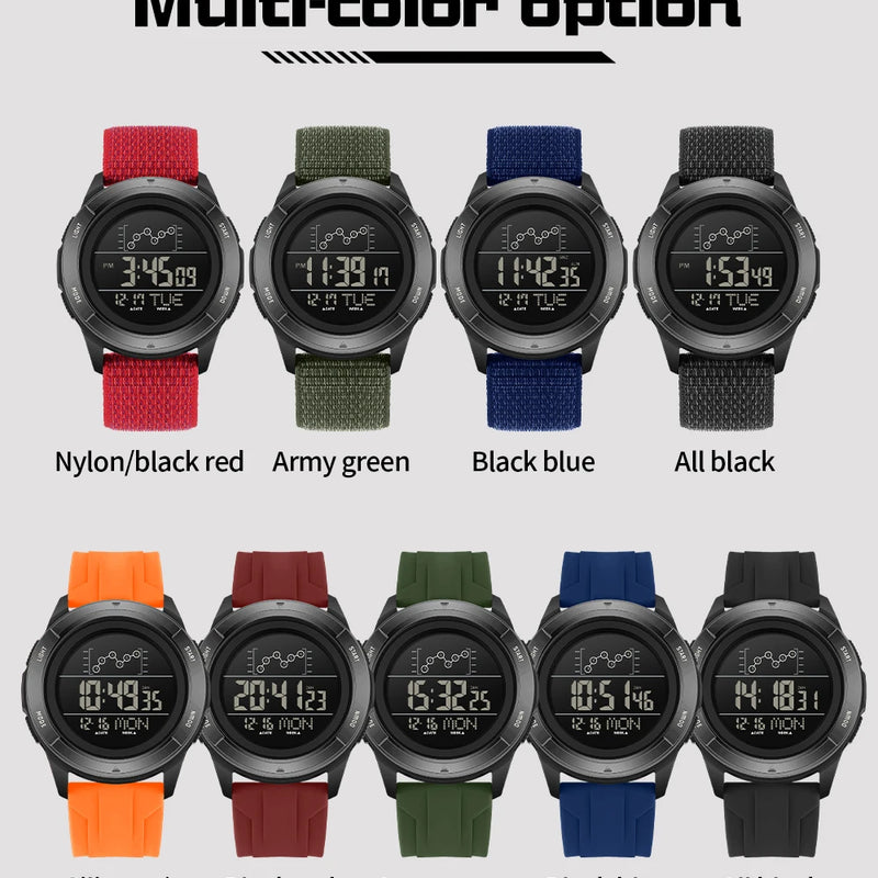 SANDA 2198 Timing Men's Electronic Watch Outdoor Climbing Sports Waterproof LED Large Dial Alarm Clock - Visuel 6 | SAMAG