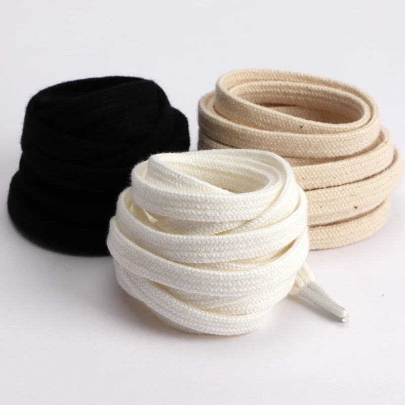 Classic Flat Shoelaces Quality Cotton Shoe Laces Durable Solid Shoelaces for Sneakers Canvas Shoes 100/120/140/160CM 1Pair/2Pair