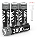 1.5V AA 3400mAh USB Type-C Rechargeable Lithium Battery for Hunting Camera Remote Control Mouse Smart Door Lock Microphone