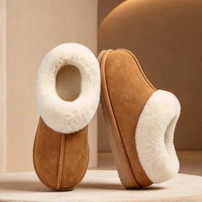 Bebealy Women's Plush Memory Foam Cotton Boots Indoor Warm Anti-Skid Suede Fur Lining Slippers Lady Comfort Fuzzy Houes Slippers