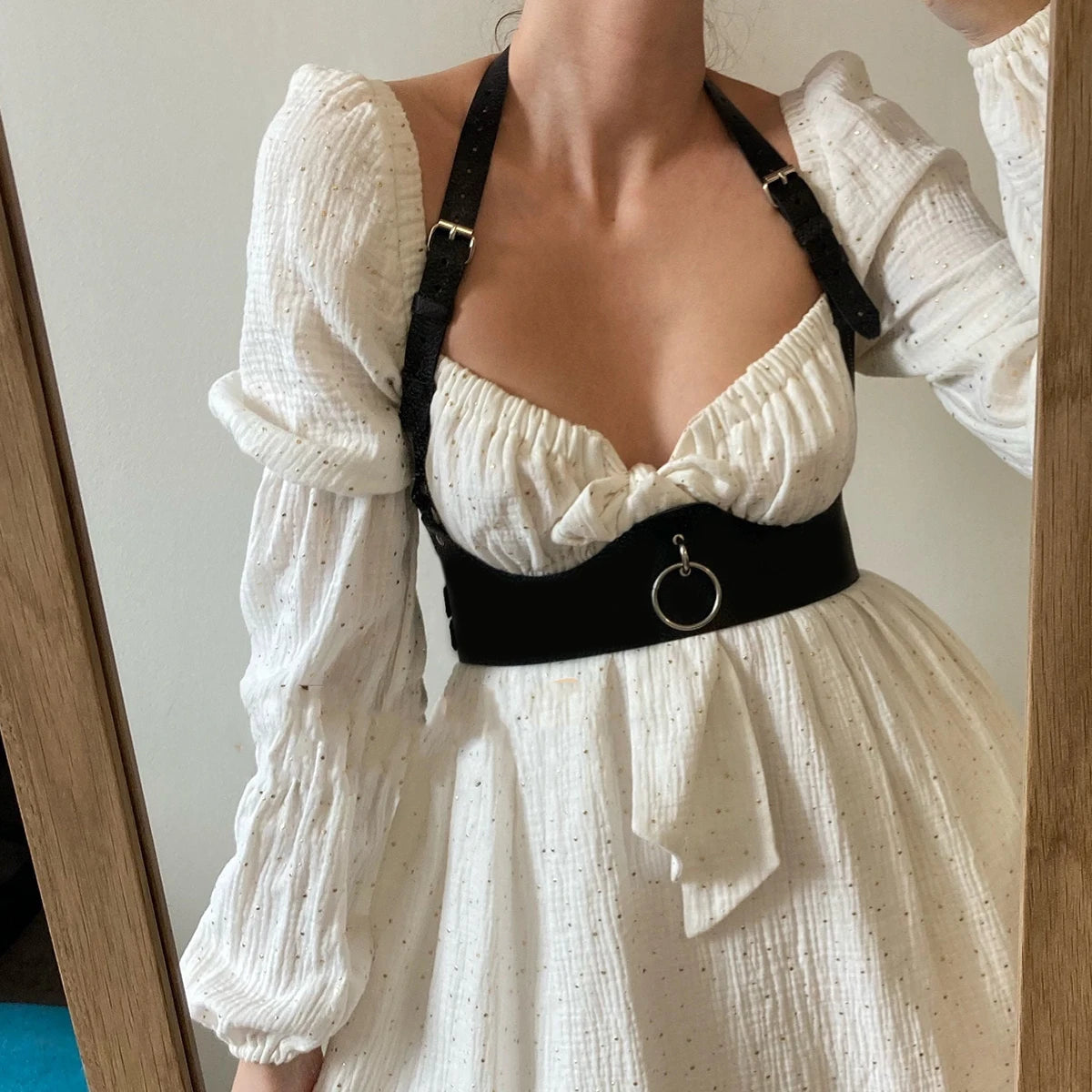 Women Fashion Belt Punk Waist-to-Shoulder Leather Body Harness Suspenders for Women Decorative Belt Gothic Clothing Accessories