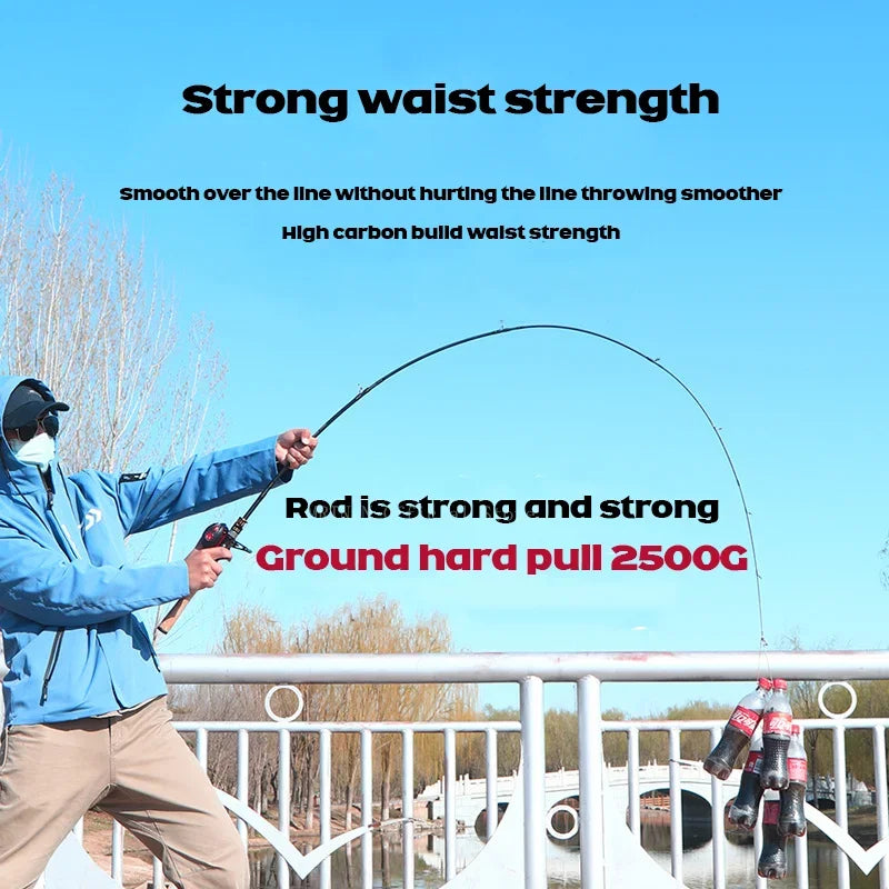 Carbon Fiber Lure Rod Ultra-short Section Spinning/casting Pole 1.8M/2.1M/2.4M/2.7M Travel Superhard Fishing Rods