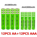 New AA + AAA Rechargeable AA 1.5V 3800mAh / 1.5V AAA 3000mah Alkaline Battery Flashlight Toys Watch Replace Ni-Mh Battery