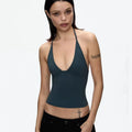 ANK Air Summer Top with Solid Color, Black and White Powder, Wide Shoulder Strap, I-Shaped Tank Top, Women's Sports, Daily Wear