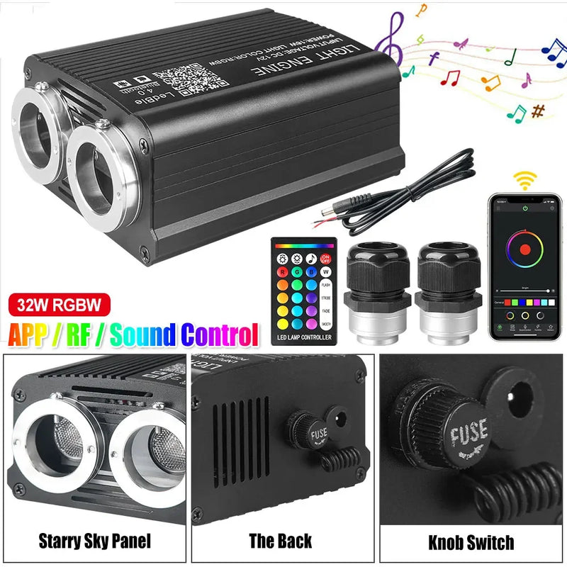 Car Starry Sky Light Fiber Optic Lights LED Auto Interior Decoration Accessories Car Roof Star Lights Ceiling Fiber Optic Light
