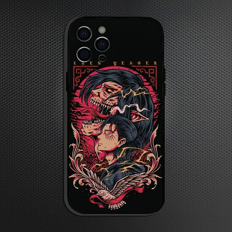 A-Attack On T-titan  Phone Case For iPhone 16,15,14,13,12,11 Plus,Pro Max,XS,X,XR,SE Soft Silicone Black Cover