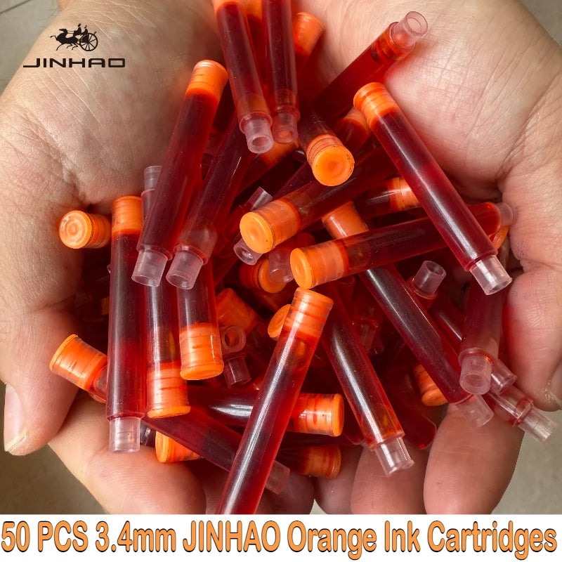 50/12 PCS JINHAO 12 Colors 2.6mm/3.4mm Fountain Pen Ink Cartridges For Majohn Hongdian Stationery School Office Supplies