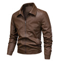 New Leather Jacket Men's Spring Men's Slim Lapel Jacket Men's Top Windproof Casual Jacket Men Motorcycle Jacket Men Clothing