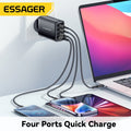 Essager 120W GaN Charger 4 in 1 USB C PD Fast Charger For Macbook Laptop iPhone 17 16 15 14 Pro Max Samsung iPad Quick Charger