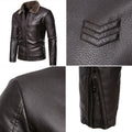 Faux Fur Faux Leather Men Jacket Thickened Plush Lining Warm PU Leather Jacket Brown Leather Jacket Winter Faux Fur Collar Coat