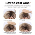 Short Ombre Blonde 100% Human Hair Wigs for Women Afro Remy Wig with Bang Pixie Cut Layered Human Hair Machine Made Women Wigs