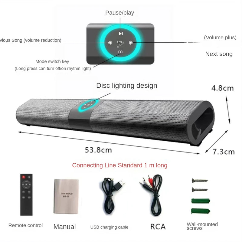 Wireless Bluetooth Sound Bar Speaker System Super Power Sound Speaker Wired Wireless Surround Stereo Home Theater TV Projector