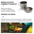 Widesea Ultralight Titanium Camping Pot 1100ml Foldable Handle Portable Outdoor Cookware with Mesh Bag for Backpacking Hiking Tr
