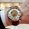 Elegant Men's Automatic Mechanical Watch with Skeleton Design - Leather Strap, Roman Numeral Dial, Automatic Movement, Perfect for Business and Casual Wear, Ideal Gift for Young Men, Business Casual Men's Watch | Skeleton Wat