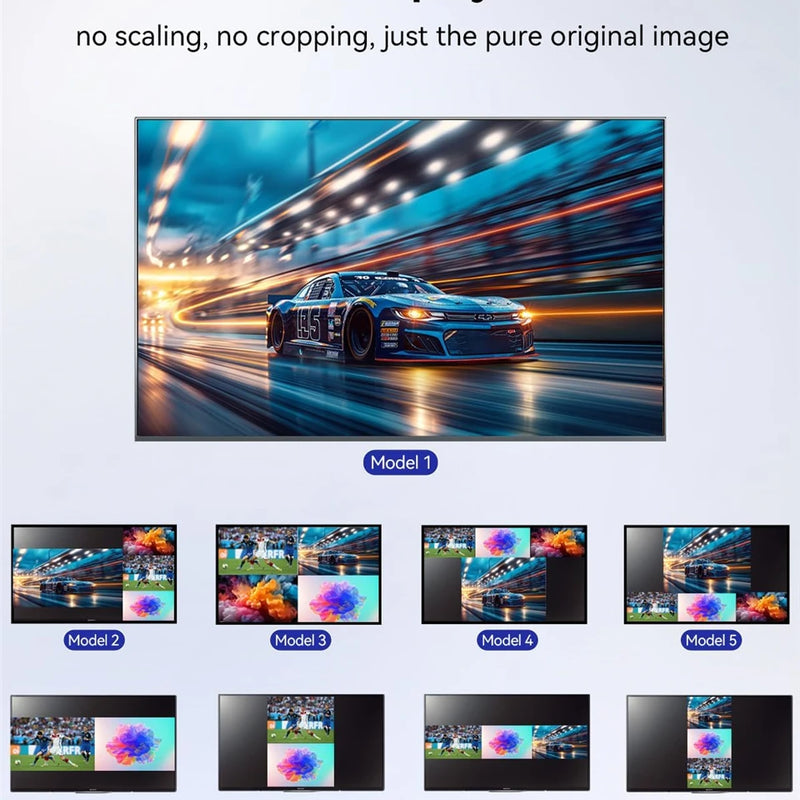 4K HDMI Quad Screen Multiviewer 4x1 1080P 4 in 1 out HDMI Multi Viewer Seamless Switcher 9 Display Modes for Camera Laptop PC TV