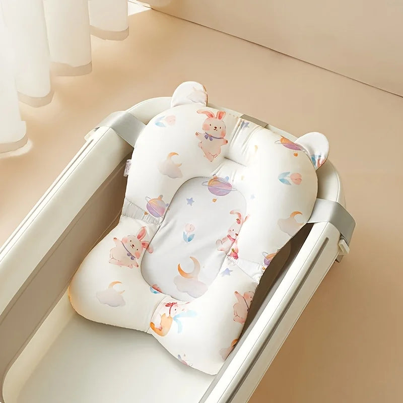 1Pc Baby Bath Mat Bathing Support Mat - Newborn Bath Rack Bath Tub Net Mat Universal - Adjustable, Comfortable, Non-Slip - Three-Point Baby Shower Net, Perfect Gift Choice for Bathtubs, Sinks, Bath Racks, and Baby Showers