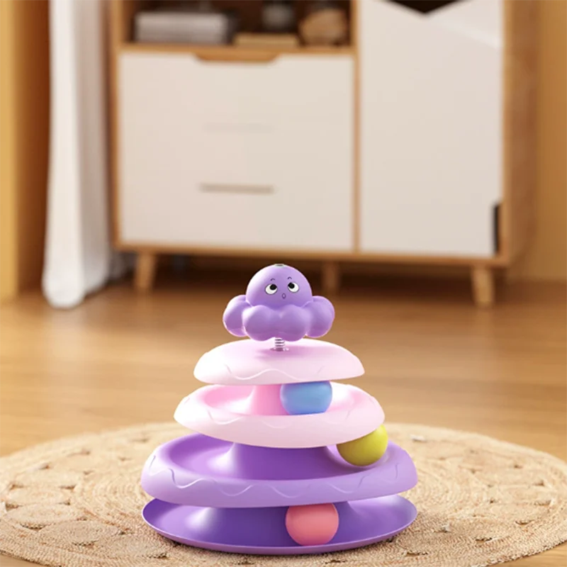 Pet Three-layer ball cat Turntable Octopus-shaped teasing cat stick to relieve boredom toys Fun Puzzle Game pet supplies