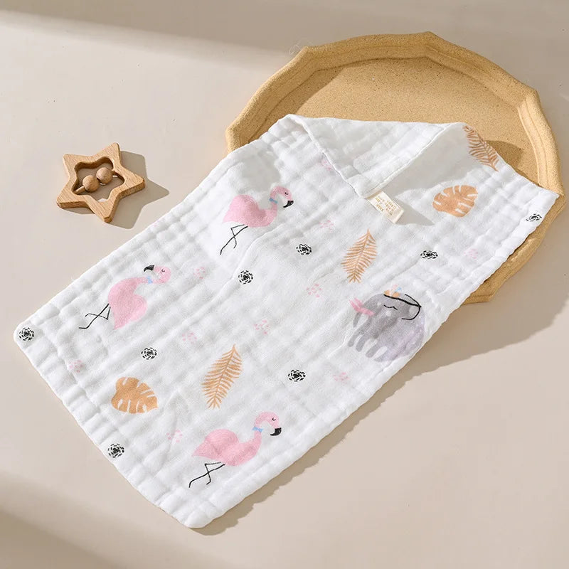 Gauze six-layer small towel pure cotton Class A baby gauze face towel burp towel seersucker bath towel saliva towel