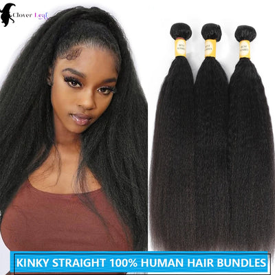 24 24 24 inches Kinky Straight Bundles Natural Yaki Straight Bundles 100% Human Hair Brazilian Hair Weave Bundles Remy Hair