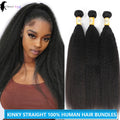 24 24 24 inches Kinky Straight Bundles Natural Yaki Straight Bundles 100% Human Hair Brazilian Hair Weave Bundles Remy Hair