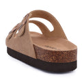Kidmi New Men Sandals Men Double Buckle Sandals Cork Suede Men Slippers Outdoor Beach Slide Sandals Casual Soft Nonslip Sandals