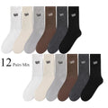 1/6/12 Pairs Men's Anti Odor Sweat Absorbing Crew Socks male Printing Letter Soft Comfortable and Breathable man Casual Socks﻿