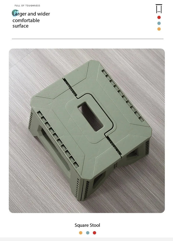 Folding Step Stool Strong Load-bearing Heavy-Duty Chair Travel Use Compact Collapsible Chair with Handle Camping Supplies