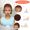 Short Ombre Cornrow Braided Bob Wig Synthetic Full Lace Braided Lace Wig with Baby Hair Knotless Handmade Braids Wigs for Women