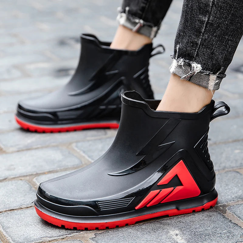 High Rain Boots Water Shoes Couple Chef Shoes Original Men Waterproof Raincoat Man Work Rubber Boots Men's Long Rubber Boot Boat