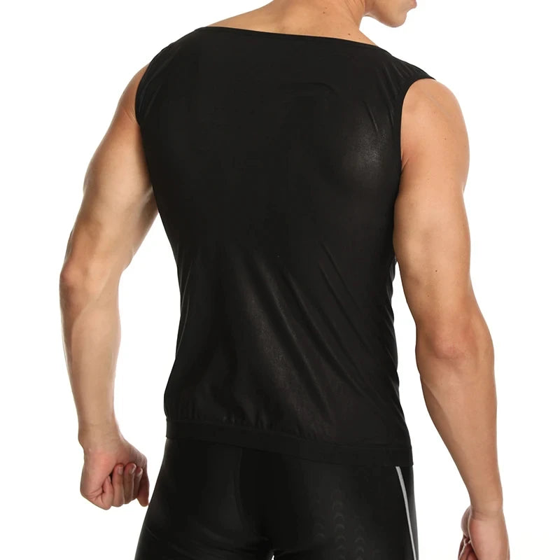 Men Sauna Sweat Vest Shapewear Hot Thermal Burning Fat Tops Waist Trainer Slimming Workout Weight Loss Body Shaper Exercise Suit