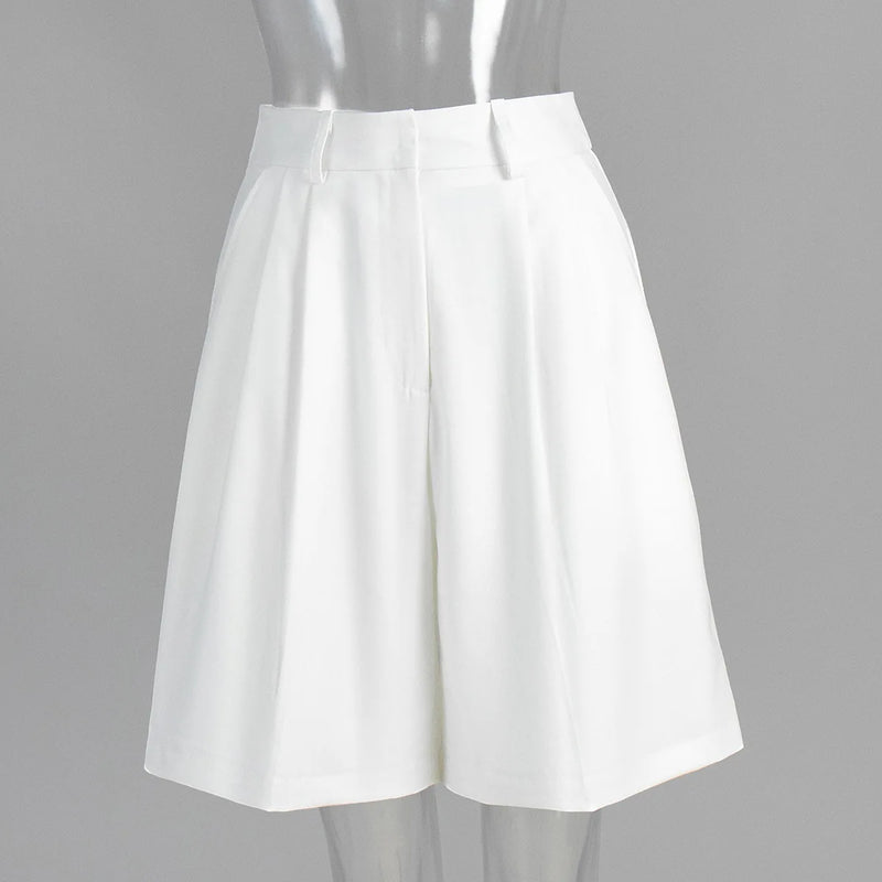 Summer New High Waist Shorts for Women Casual Loose Wide Leg Solid Shorts Female Short Pants Y2k Booty Shorts