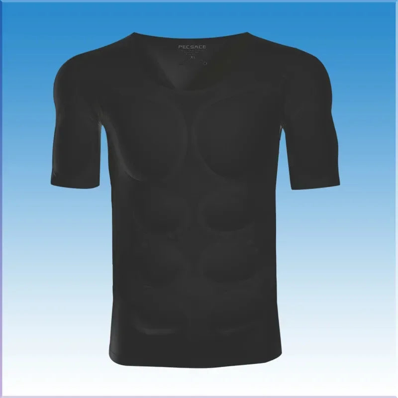Anime Cosplay Man Fake Muscle Pad T-Shirt Body Shaper Underwear Chest Sponge Invisible Abdominal Arm Shirt Fitness Meeting Party